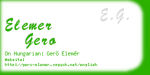 elemer gero business card
